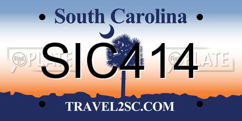 SIC414 South Carolina License Plate