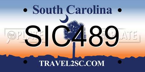 SIC489 South Carolina License Plate