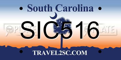 SIC516 South Carolina License Plate