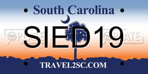 SIED19 South Carolina License Plate