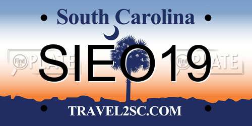 SIEO19 South Carolina License Plate