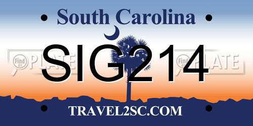 SIG214 South Carolina License Plate
