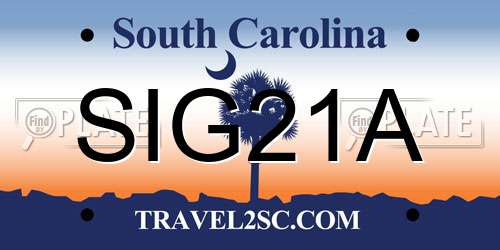 SIG21A South Carolina License Plate