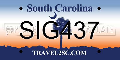 SIG437 South Carolina License Plate