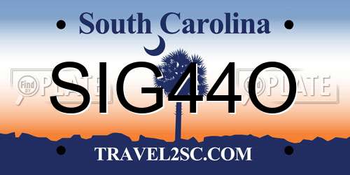 SIG44O South Carolina License Plate