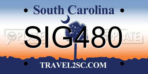SIG480 South Carolina License Plate
