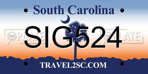 SIG524 South Carolina License Plate