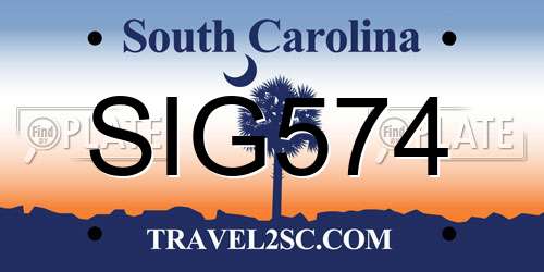 SIG574 South Carolina License Plate