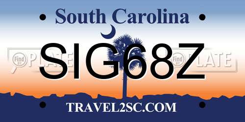 SIG68Z South Carolina License Plate