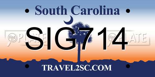 SIG714 South Carolina License Plate