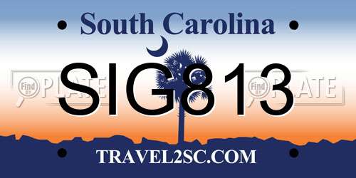 SIG813 South Carolina License Plate