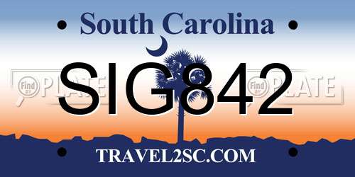 SIG842 South Carolina License Plate