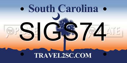 SIGS74 South Carolina License Plate