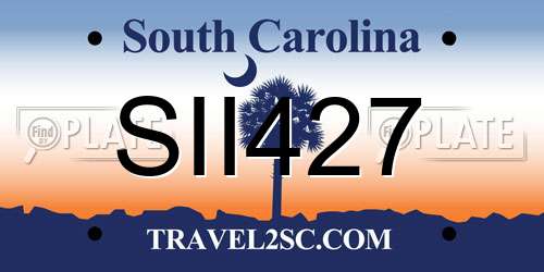 SII427 South Carolina License Plate