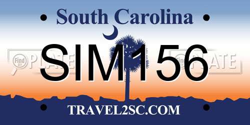 SIM156 South Carolina License Plate