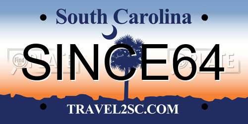 SINCE64 South Carolina License Plate