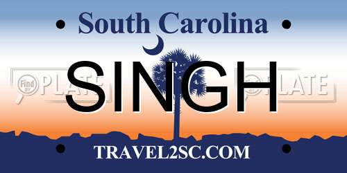 SINGH South Carolina License Plate