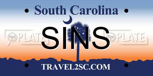 SINS South Carolina License Plate