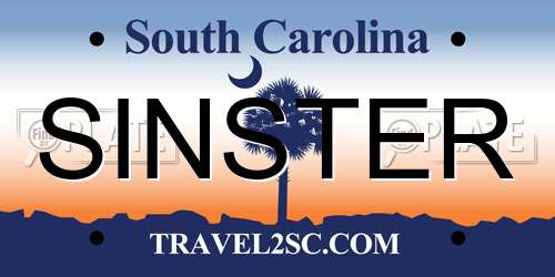 SINSTER South Carolina License Plate