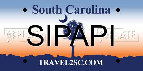 SIPAPI South Carolina License Plate