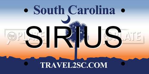 SIRIUS South Carolina License Plate