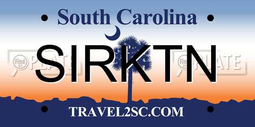 SIRKTN South Carolina License Plate