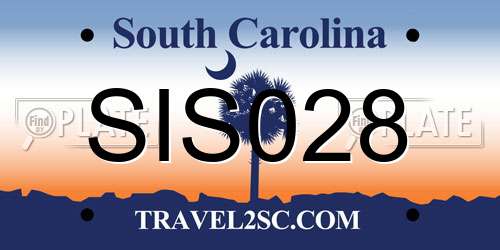 SIS028 South Carolina License Plate