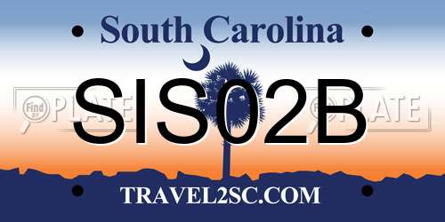 SIS02B South Carolina License Plate