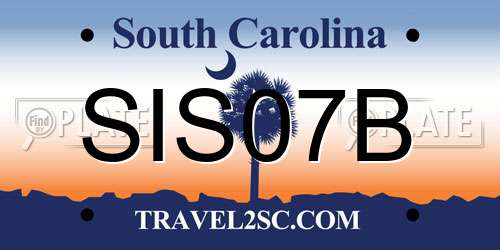 SIS07B South Carolina License Plate