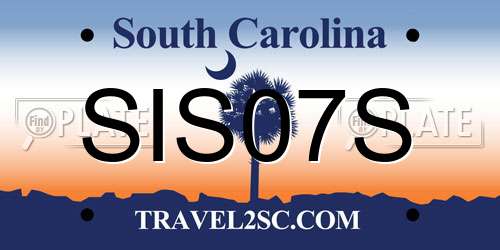 SIS07S South Carolina License Plate