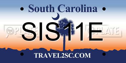 SIS11E South Carolina License Plate