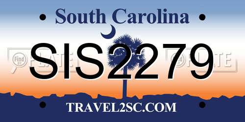 SIS2279 South Carolina License Plate