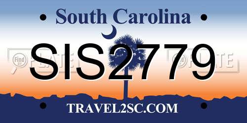 SIS2779 South Carolina License Plate