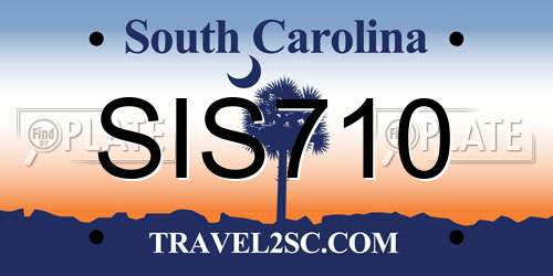 SIS710 South Carolina License Plate