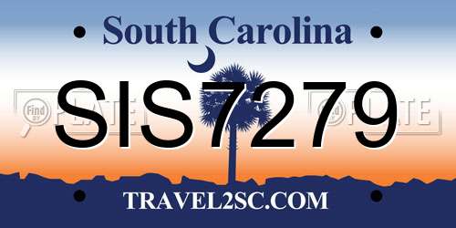 SIS7279 South Carolina License Plate