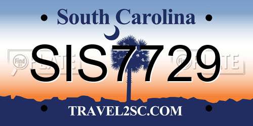 SIS7729 South Carolina License Plate