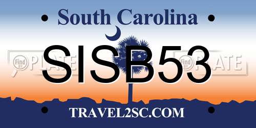 SISB53 South Carolina License Plate