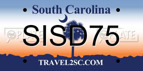 SISD75 South Carolina License Plate