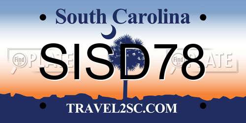 SISD78 South Carolina License Plate