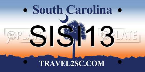 SISI13 South Carolina License Plate