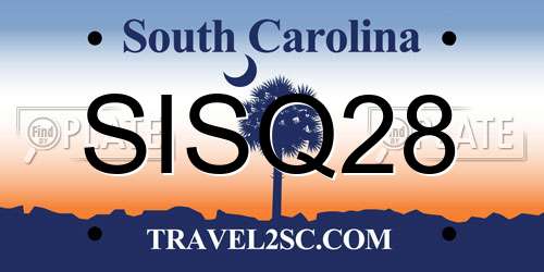 SISQ28 South Carolina License Plate