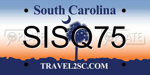 SISQ75 South Carolina License Plate