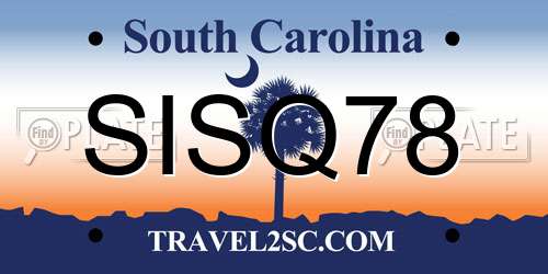 SISQ78 South Carolina License Plate
