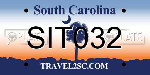 SIT032 South Carolina License Plate