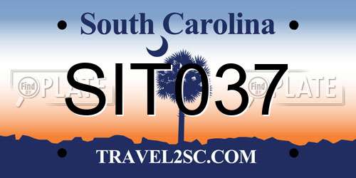 SIT037 South Carolina License Plate
