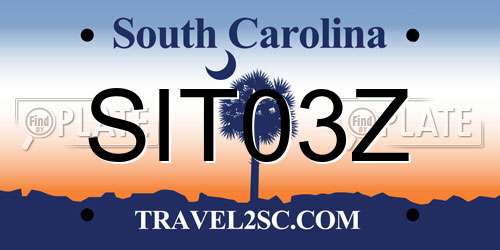 SIT03Z South Carolina License Plate
