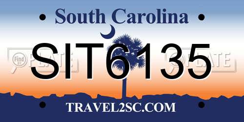 SIT6135 South Carolina License Plate