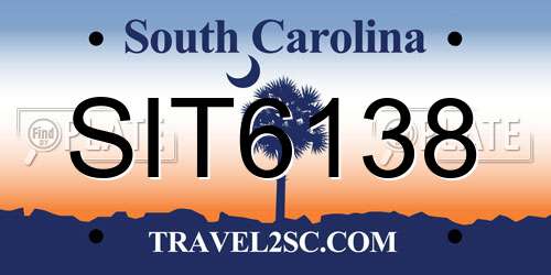SIT6138 South Carolina License Plate