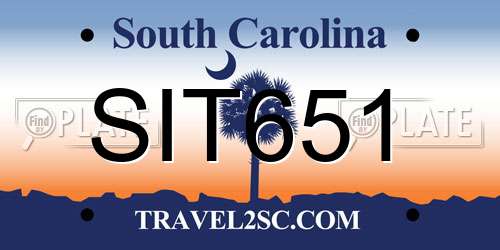 SIT651 South Carolina License Plate