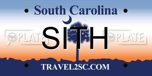 SITH South Carolina License Plate